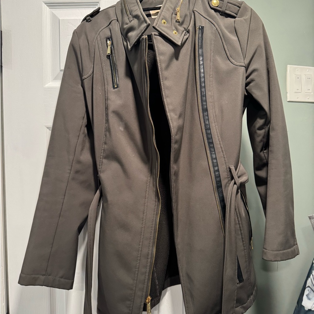 Michael Kors Gray Trench Coat Timeless Elegance